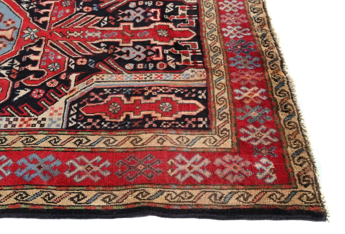 Red Tribal Geometric Design Oriental Rug 4X6 Ft