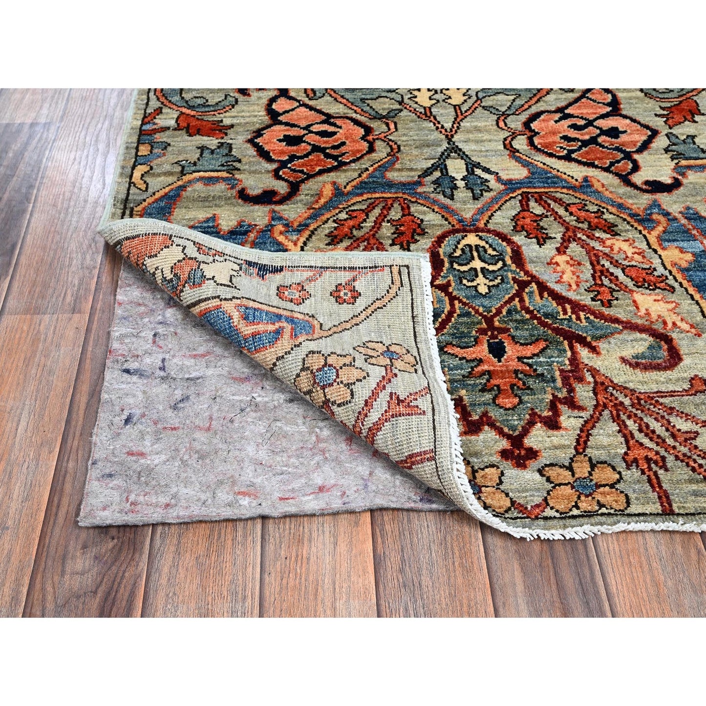 2'9"X9'10" Oyster Gray Bijar Garus Design All Wool Hand Knotted Runner Rug