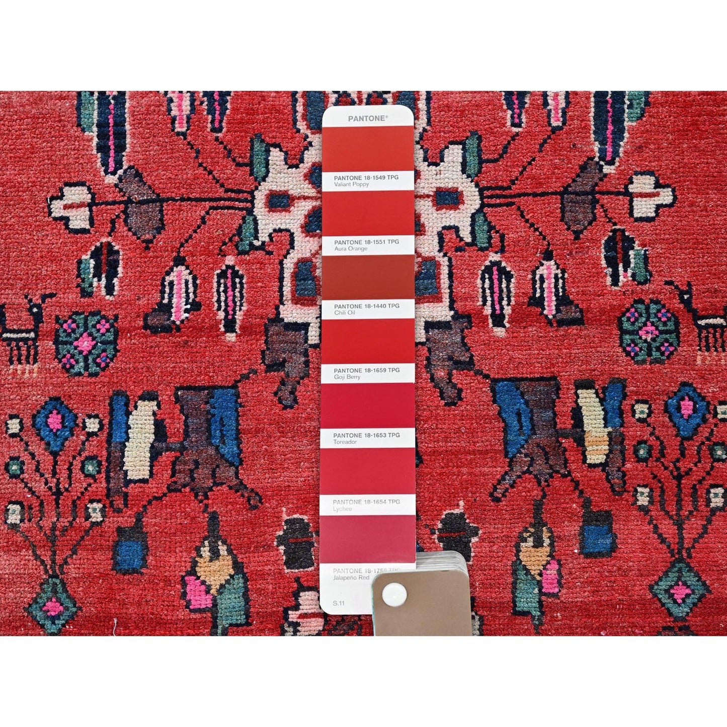 2'3"X9'6" Red Vintage Zoroastrian Khamadan Hand Knotted Wool Runner Rug