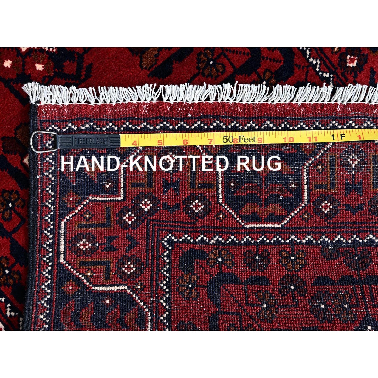 2'2"X5'4" Red Afghan Khamyab Tribal Design All Wool Hand Knotted Runner Rug