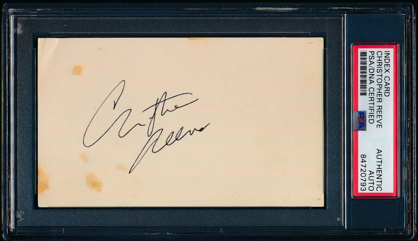 Christopher Reeve Autographed 3X5 Index Card