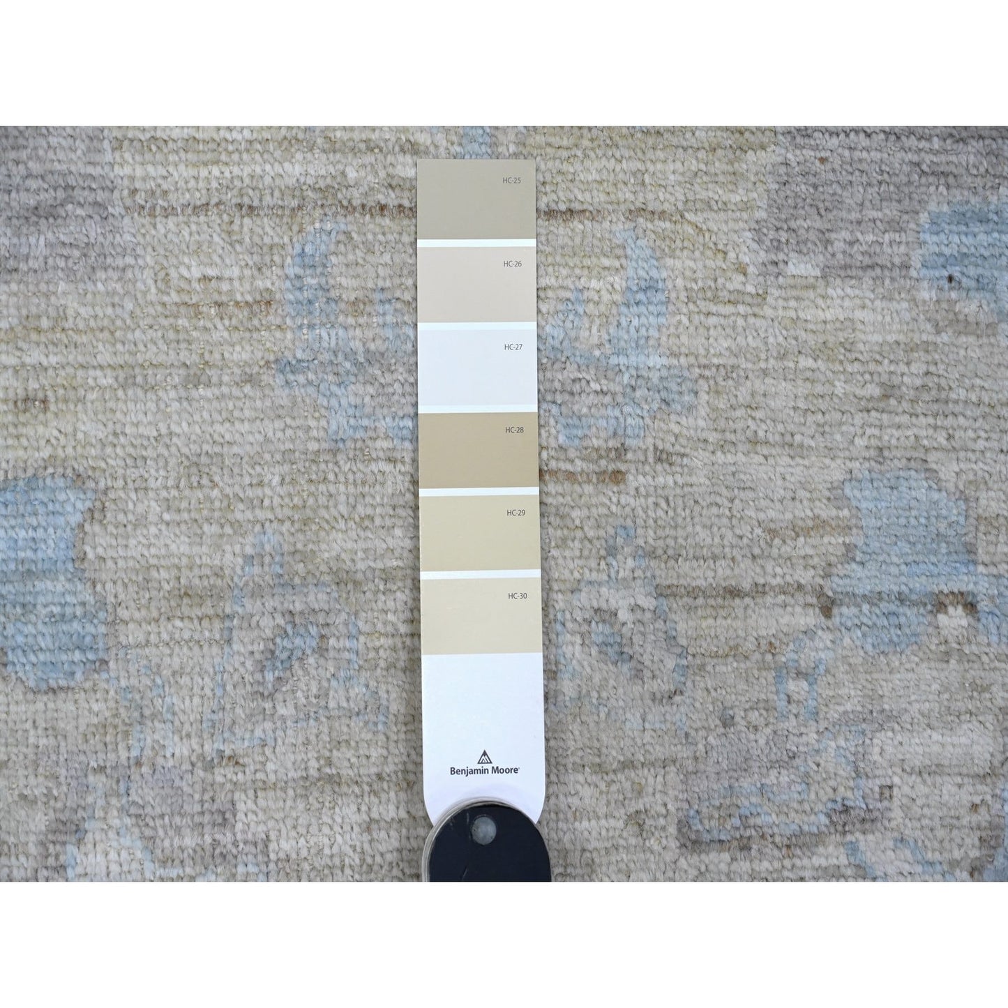 9'X11'9" Silver Gray Hand Knotted Faded Afghan Angora Oushak Oriental Rug