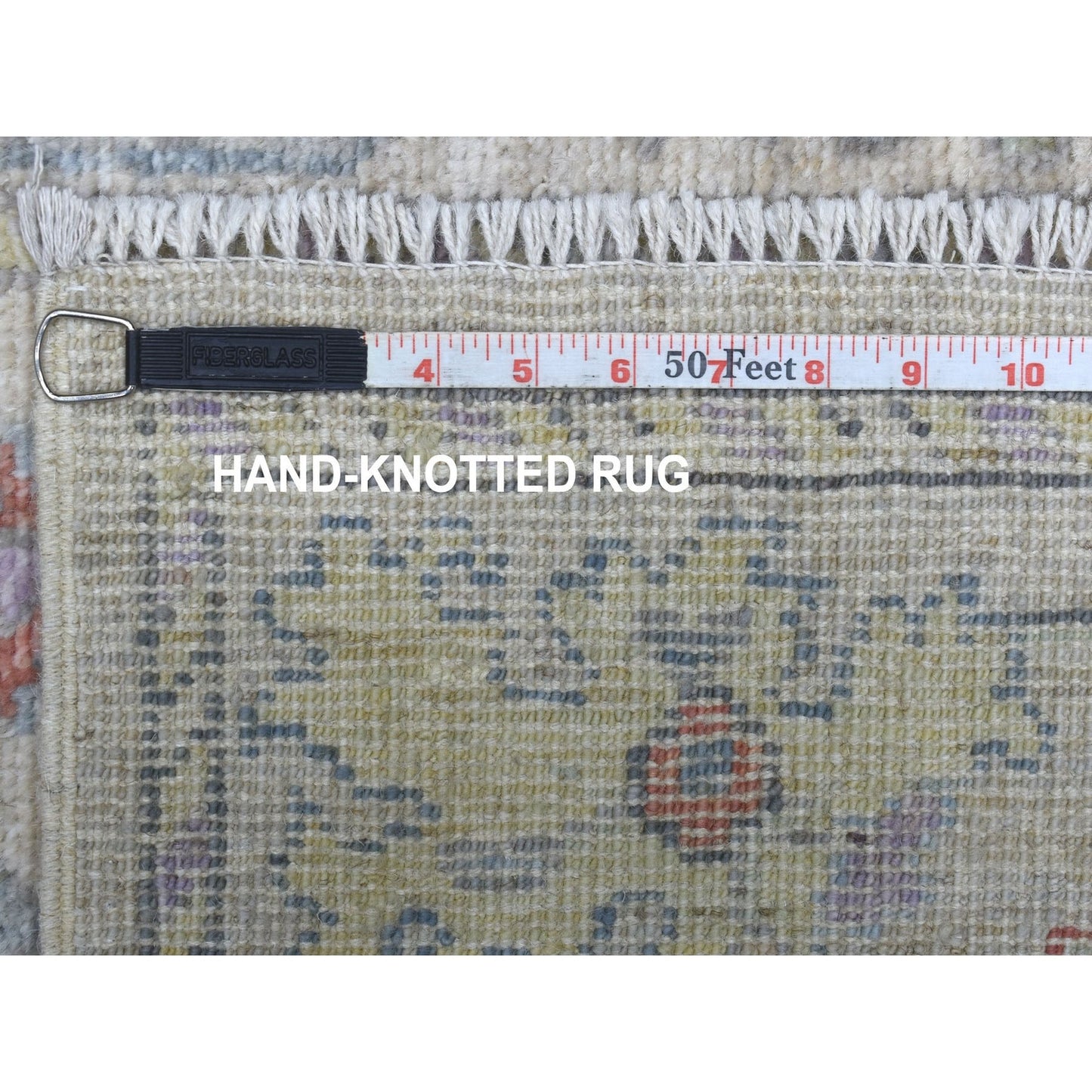 2'10"X16' Hand Knotted Soft Wool Angora Oushak Light Gray Xl Runner Rug