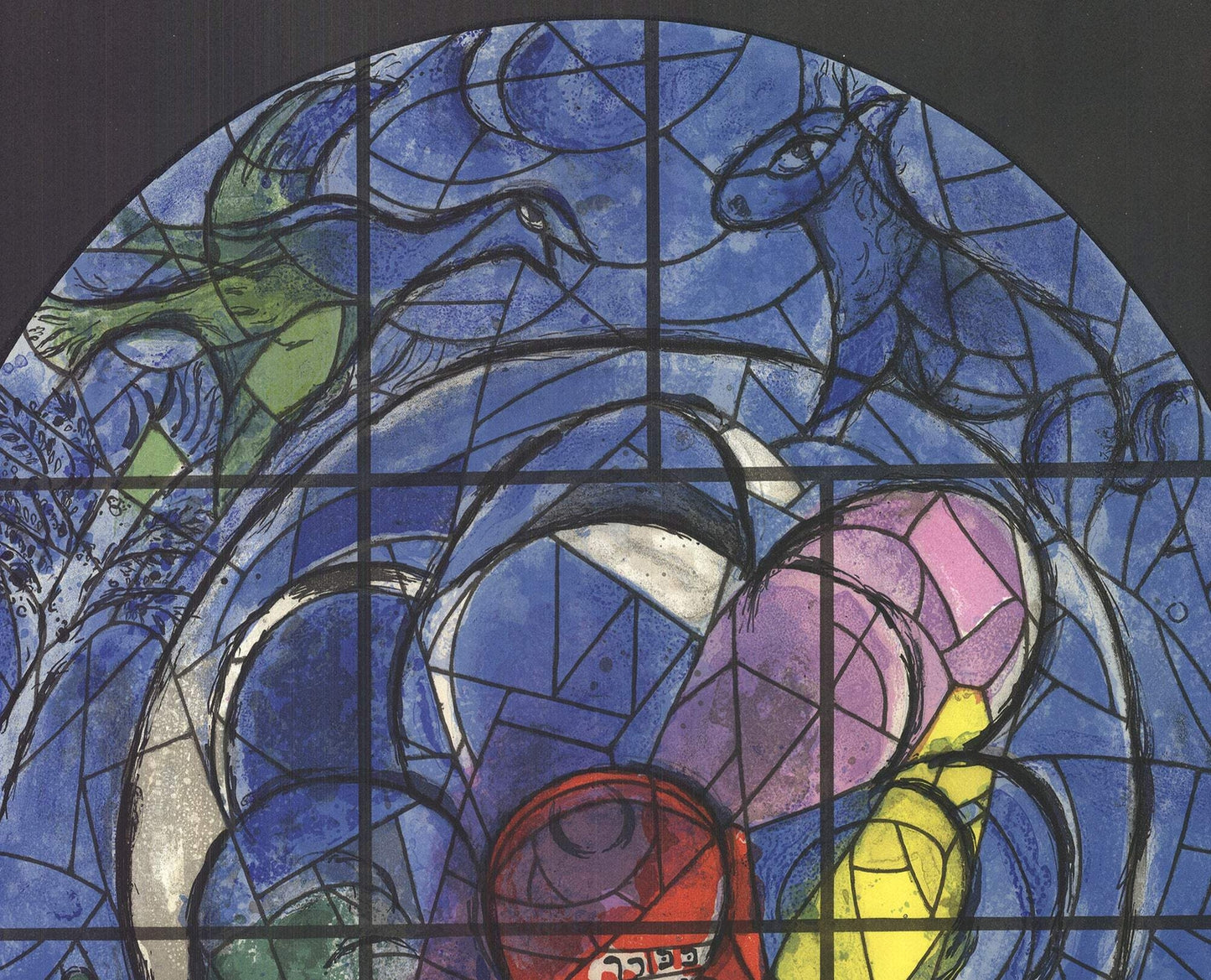 Marc Chagall Tribe Of Benjamin " Lithograph Modernism Blue, Yel