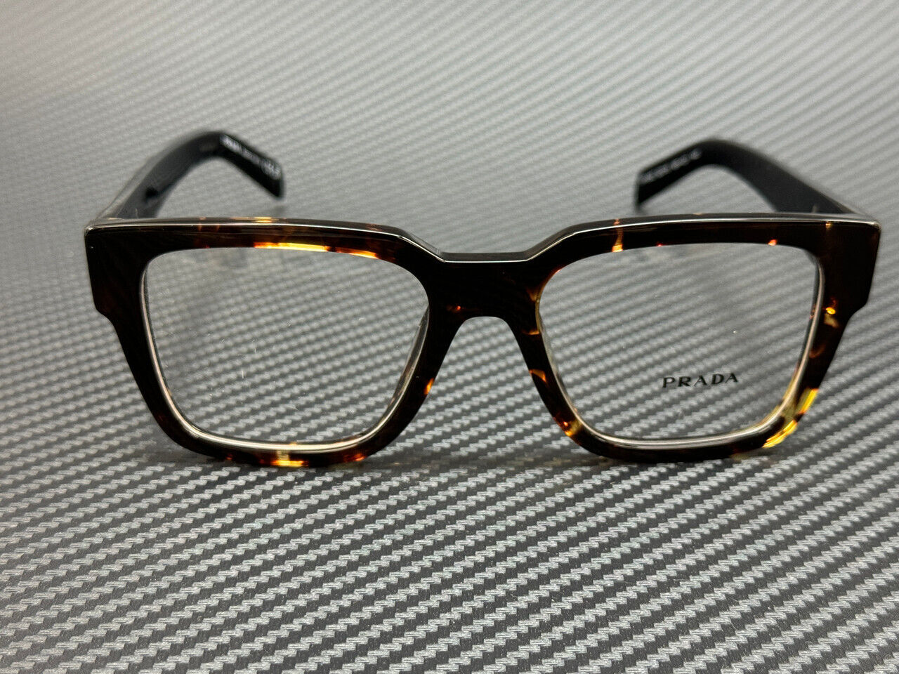 PRADA PR 08ZV 16R1O1 Tortoise Black Men's 52 mm