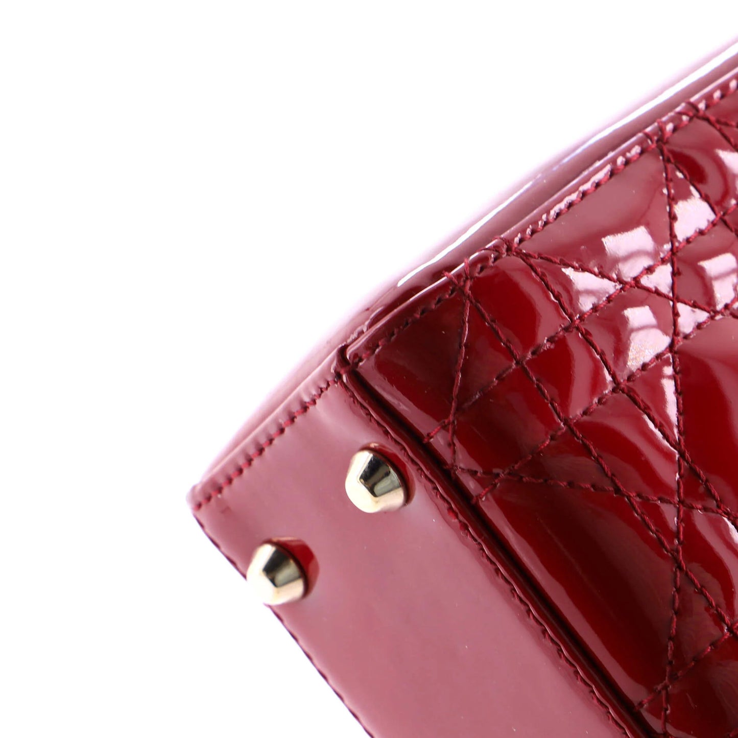 Christian Dior Lady Dior Chain Bag Cannage Quilt Patent Mini