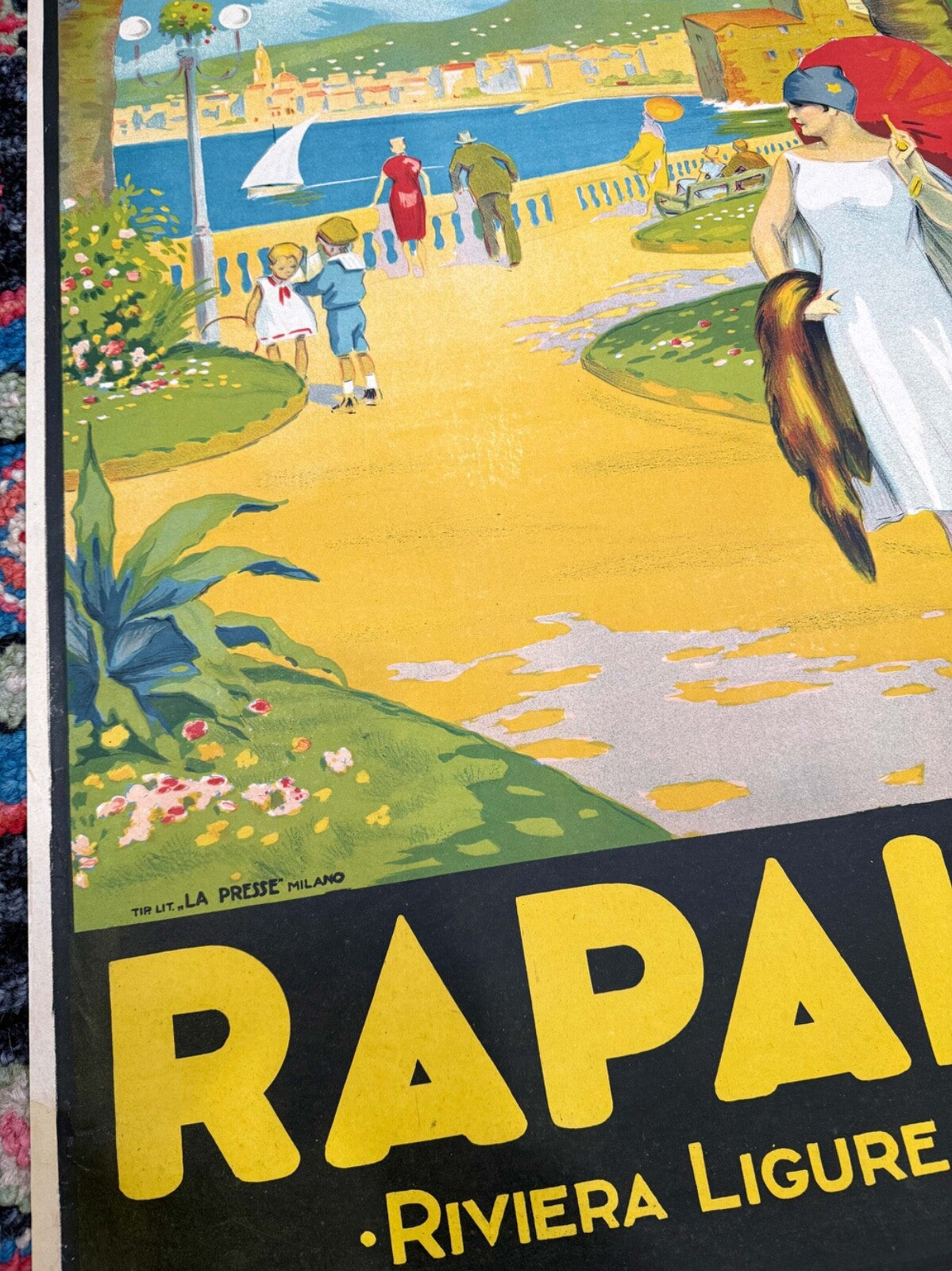 Rare Italian Travel Poster Rapallo By Natoli 1924 Original Litho Riviera
