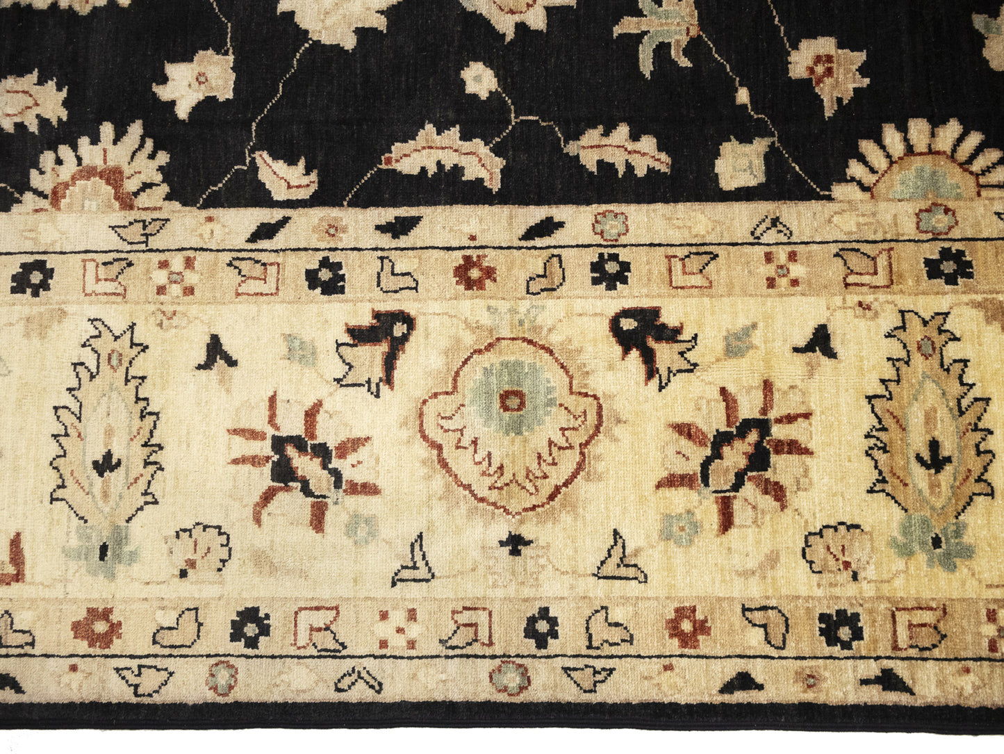 Handmade Floral Peshawar Oriental Rug Large Muted