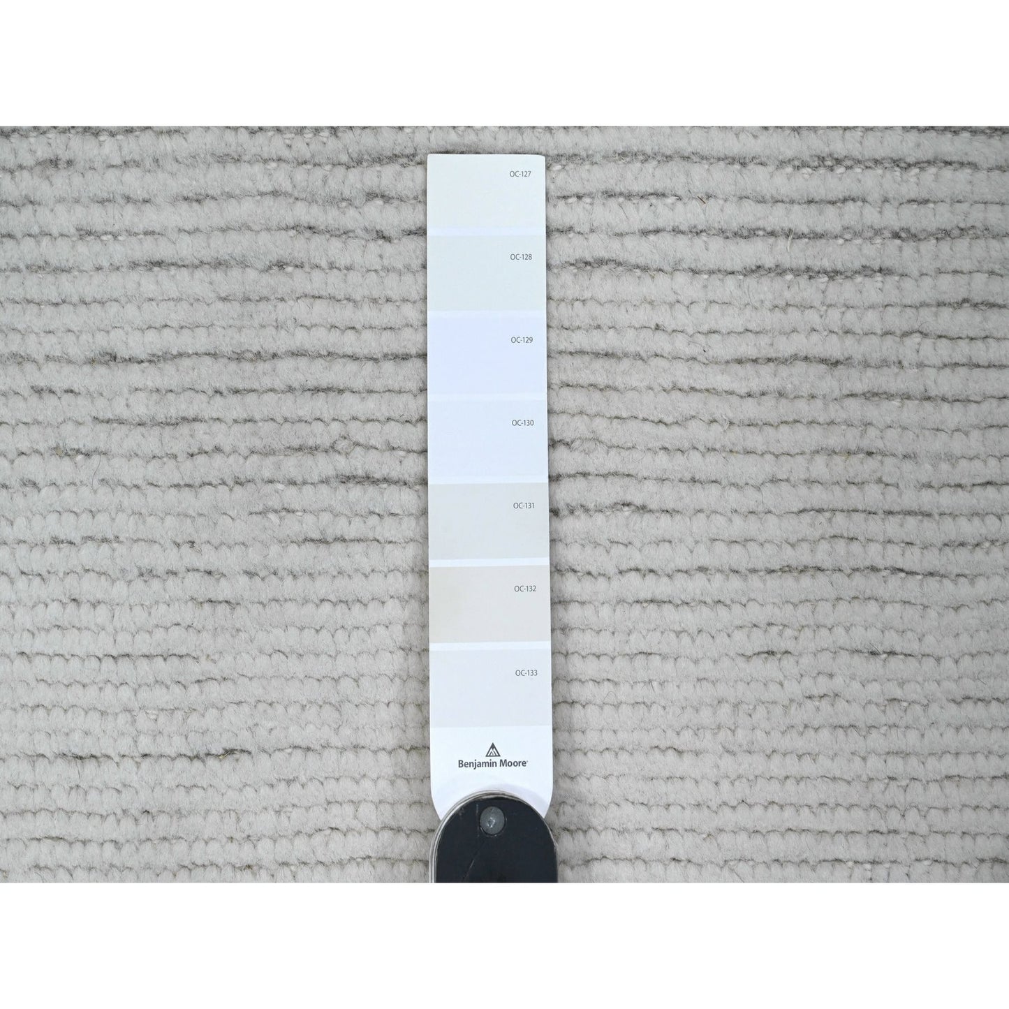6'1"X9'1" White Moroccan Weave Geometric Pattern Hand Knotted Wool Rug