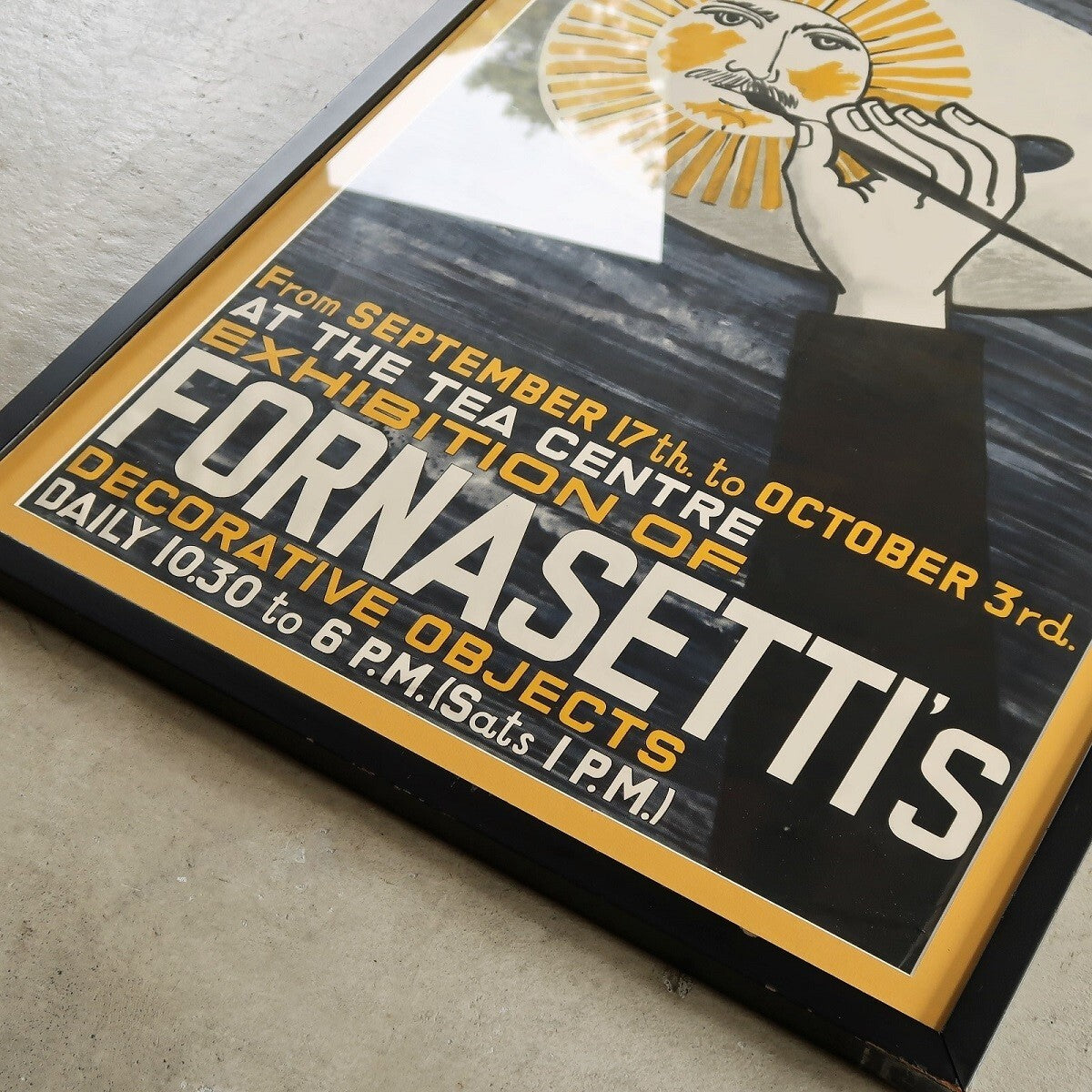Vintage Fornasetti Lithograph Exhibition Poster 1959 London Offset Print 29Inch