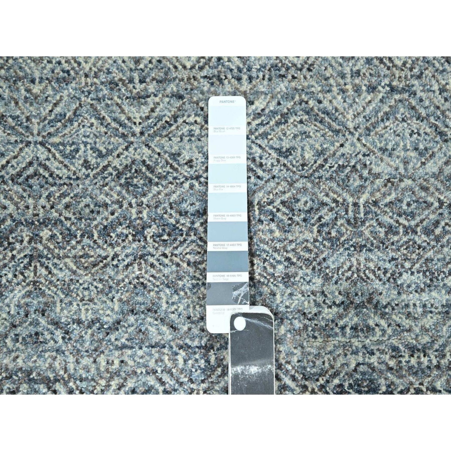 9'X11'10" Silver Blue Kohinoor Herat Diamond Design Wool Hand Knotted Rug