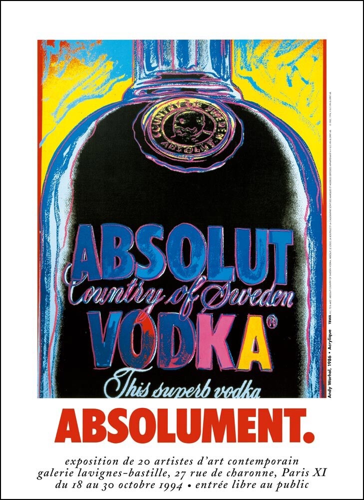 Absolut Vodka Andy Warhol Original Vintage Pop Art Poster Excellent A 1994