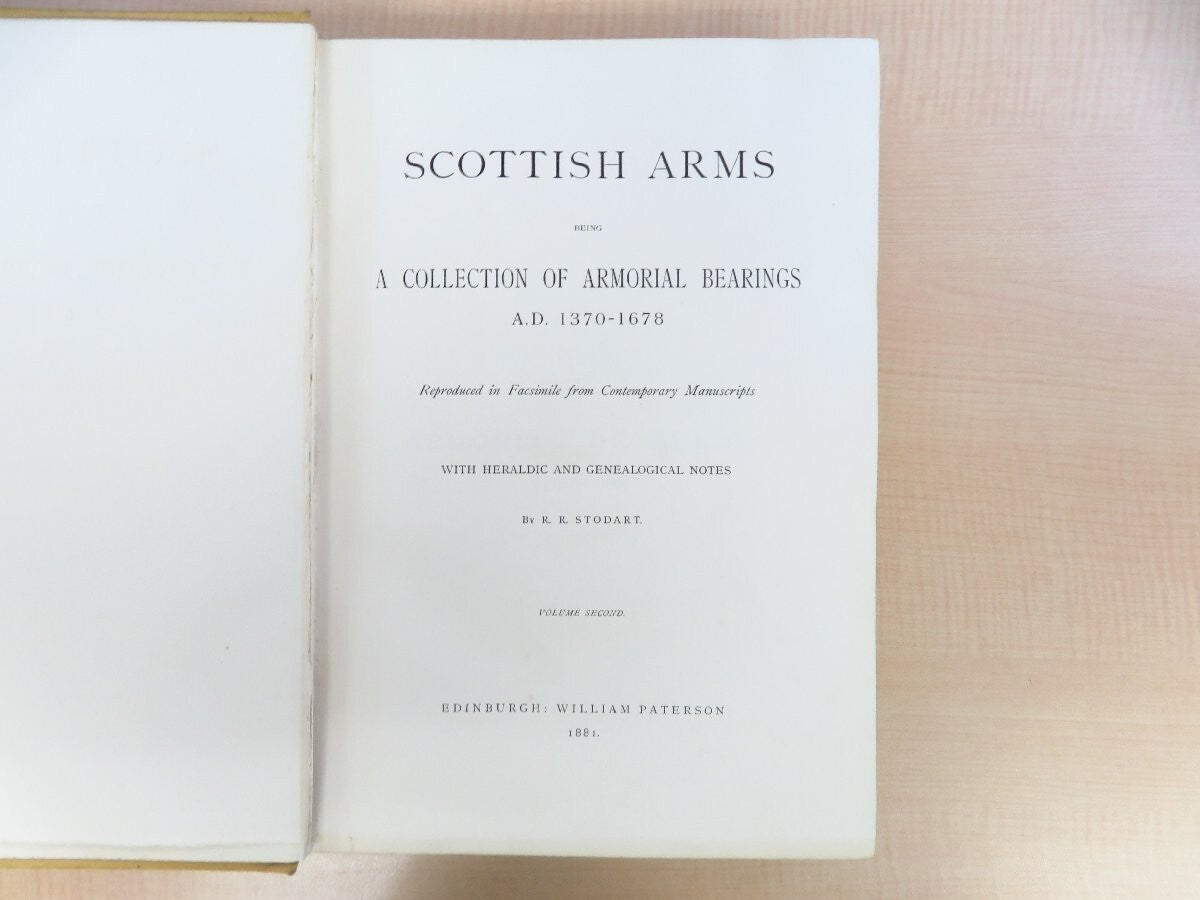 Robert Riddle Stodart 'Scottish Arms' Heraldry Book Richard Wagner Collection