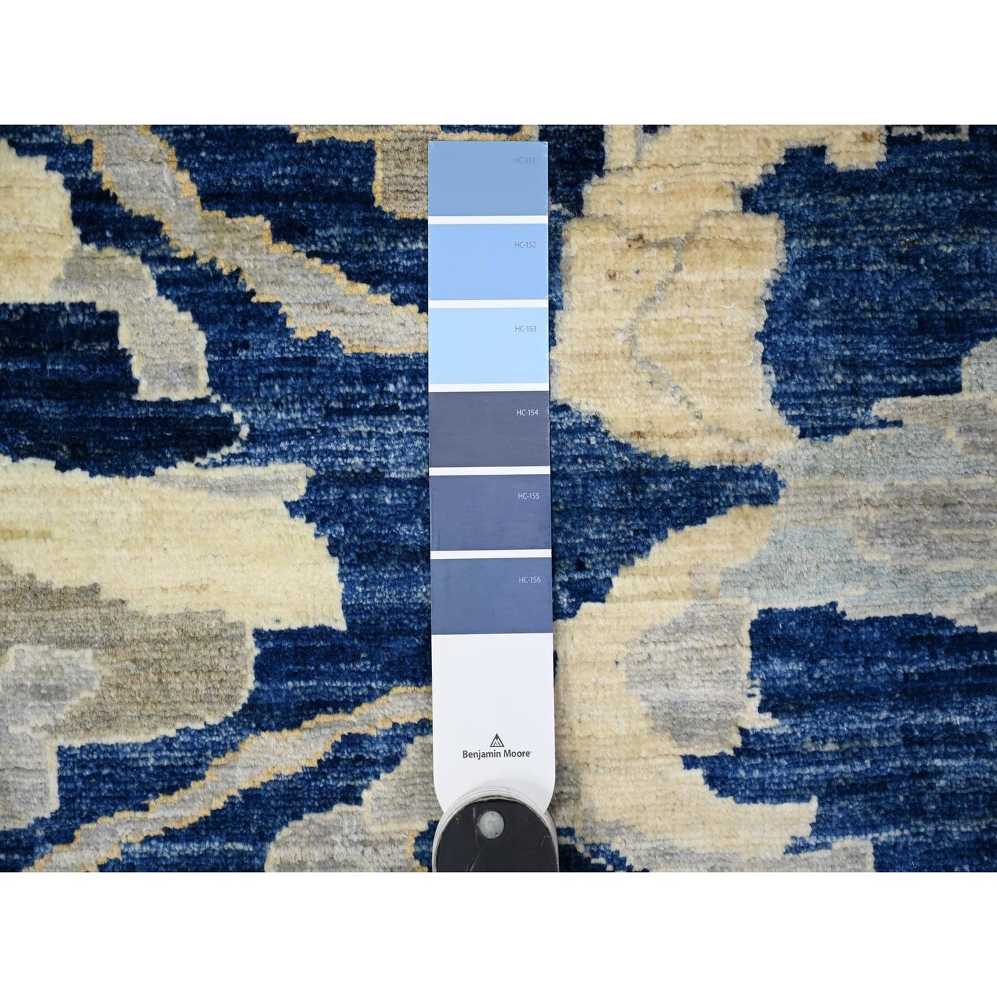 8'3"X9'8" Honorable Blue Wool Hand Knotted Peshawar Mahal Design Rug