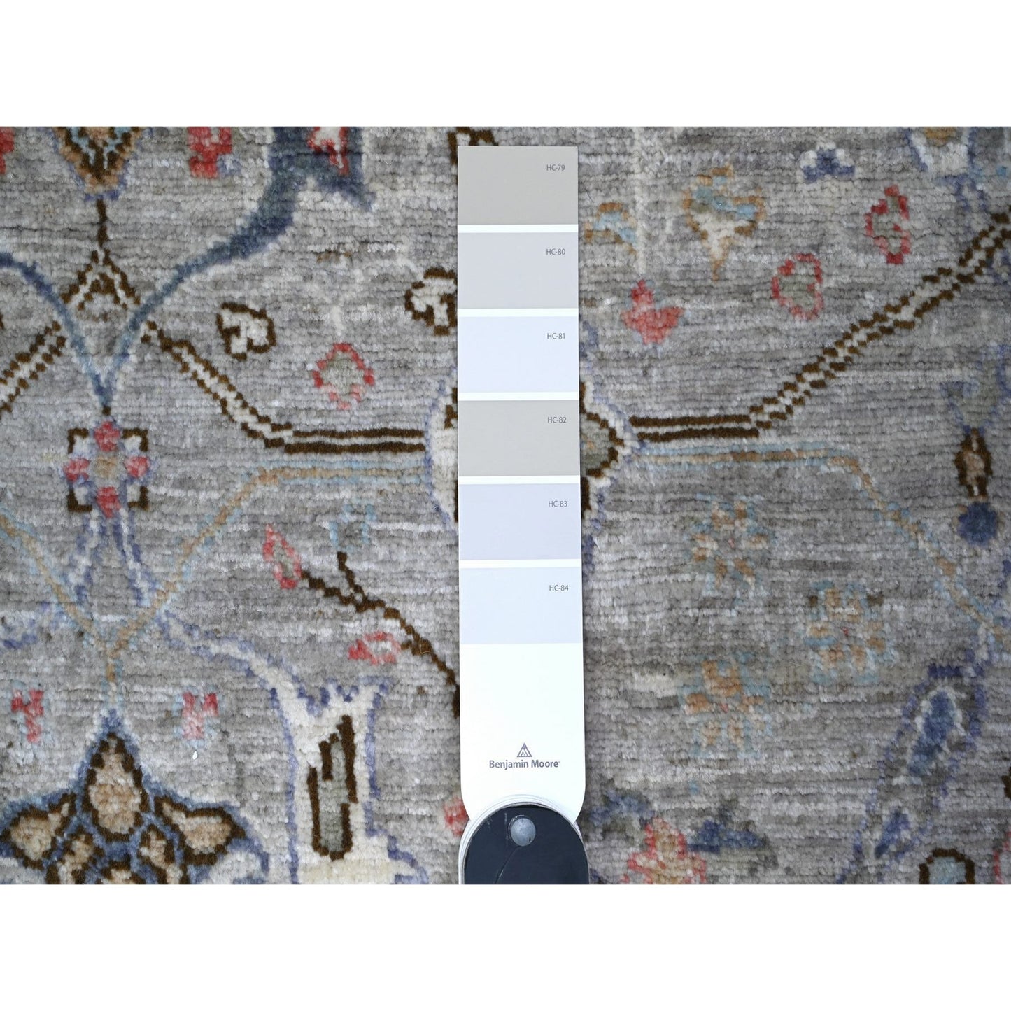 3'10"X9'10" Gray Bidjar Garus Design Soft Wool Hand Knotted Rug
