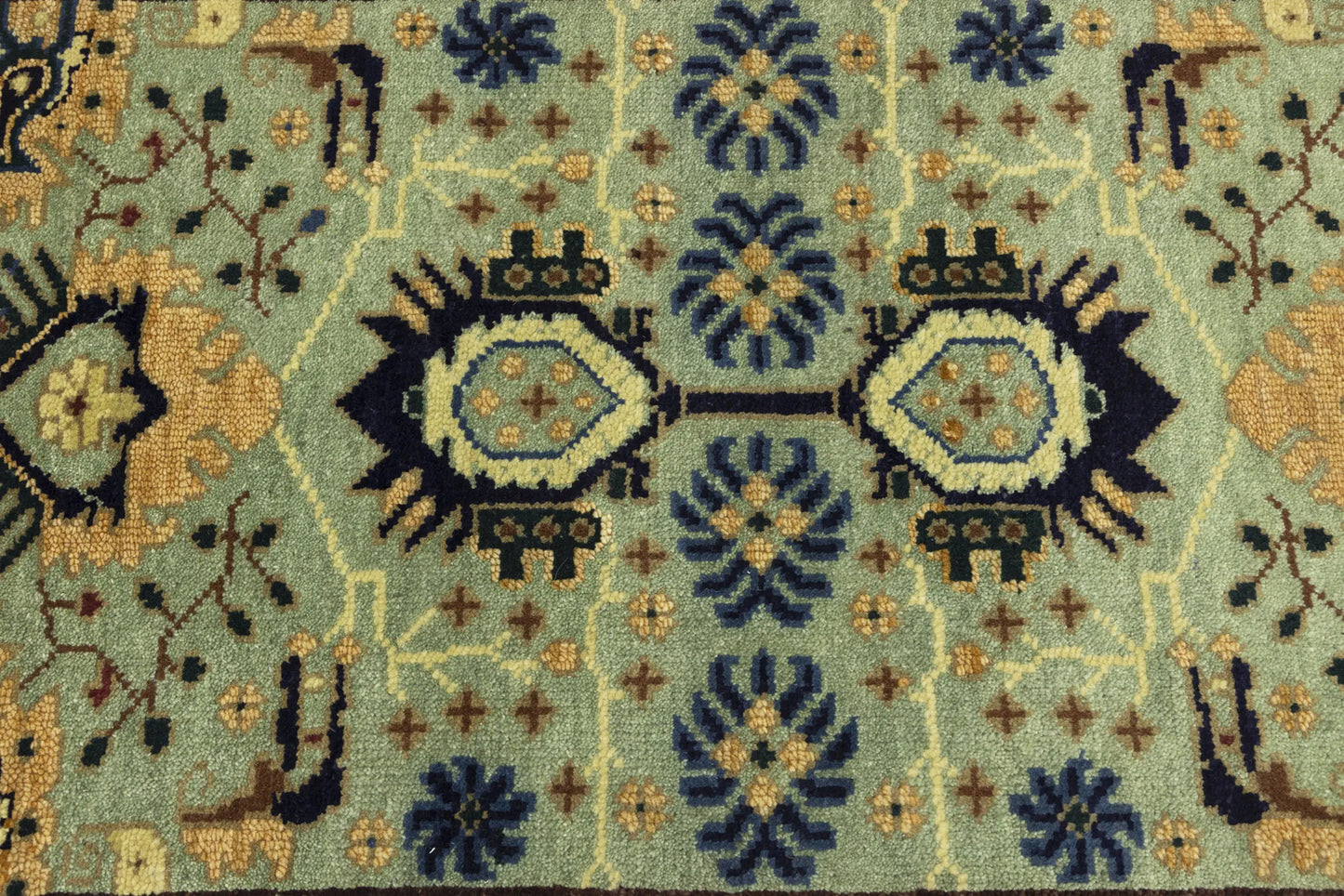 Geometric Tribal Oriental Runner Rug Light Gray