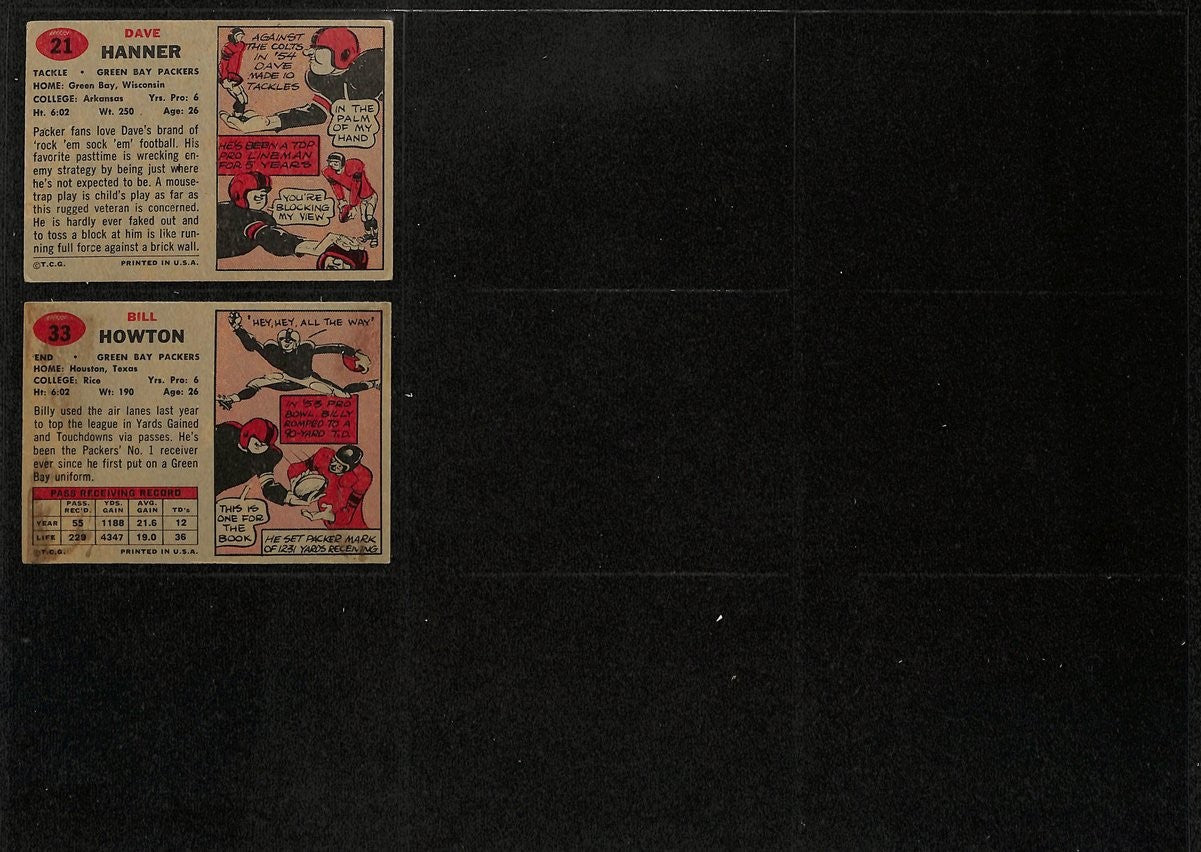 1957 Topps Football Cards Green Bay Packers Partial Team Set (10/12) 200308