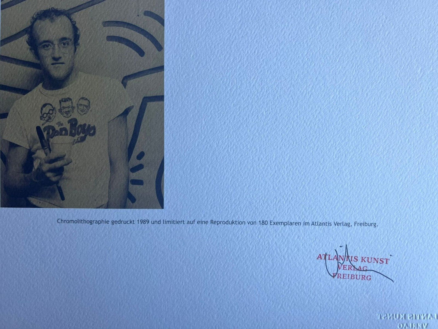 Keith Haring Lithograph Certified Coa Signed In Pen Numbered In Pencil