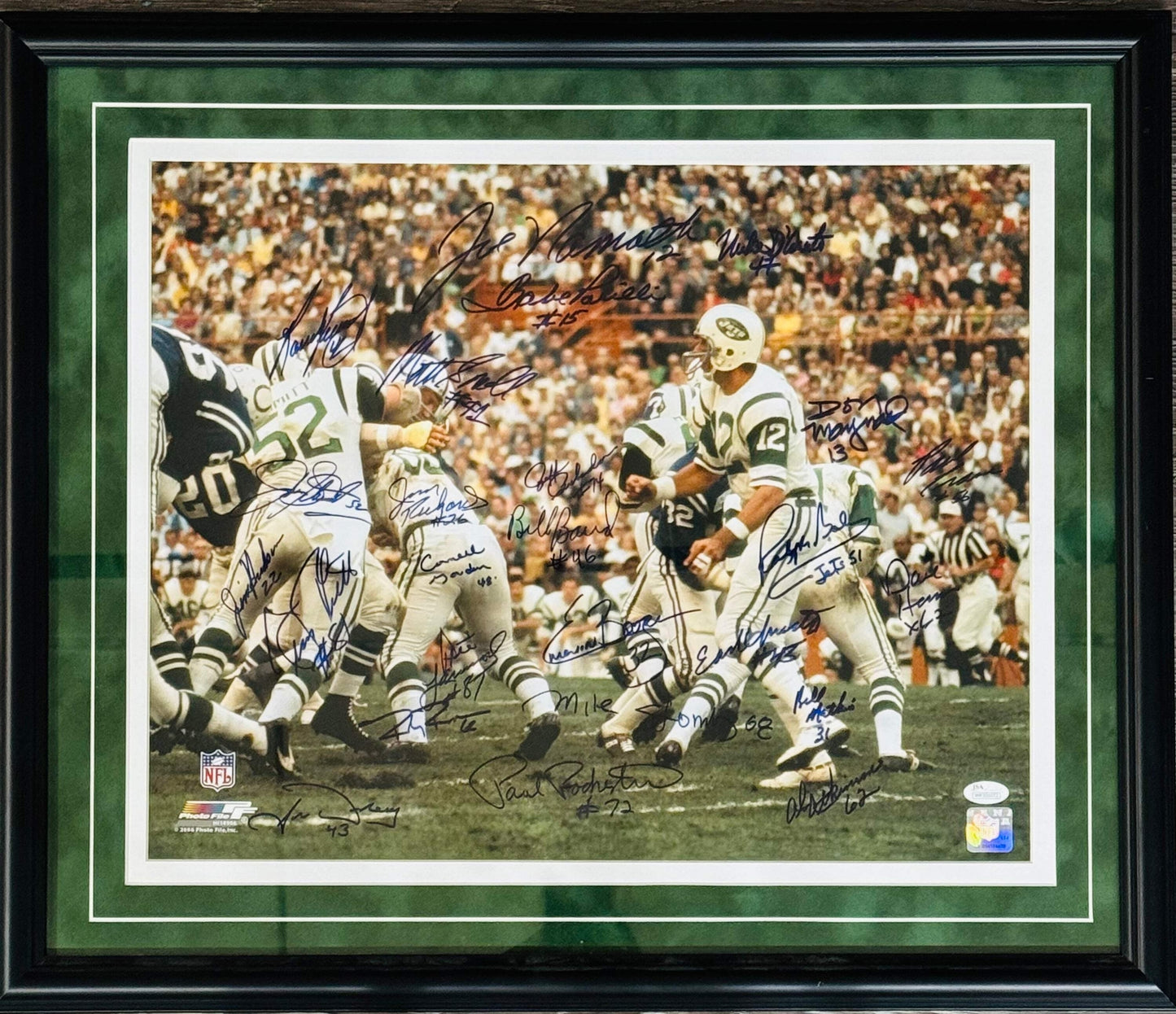 1969 New York Jets Reunion Super Bowl Iii Team Signed 16X20 Framed Photo (Jsa)