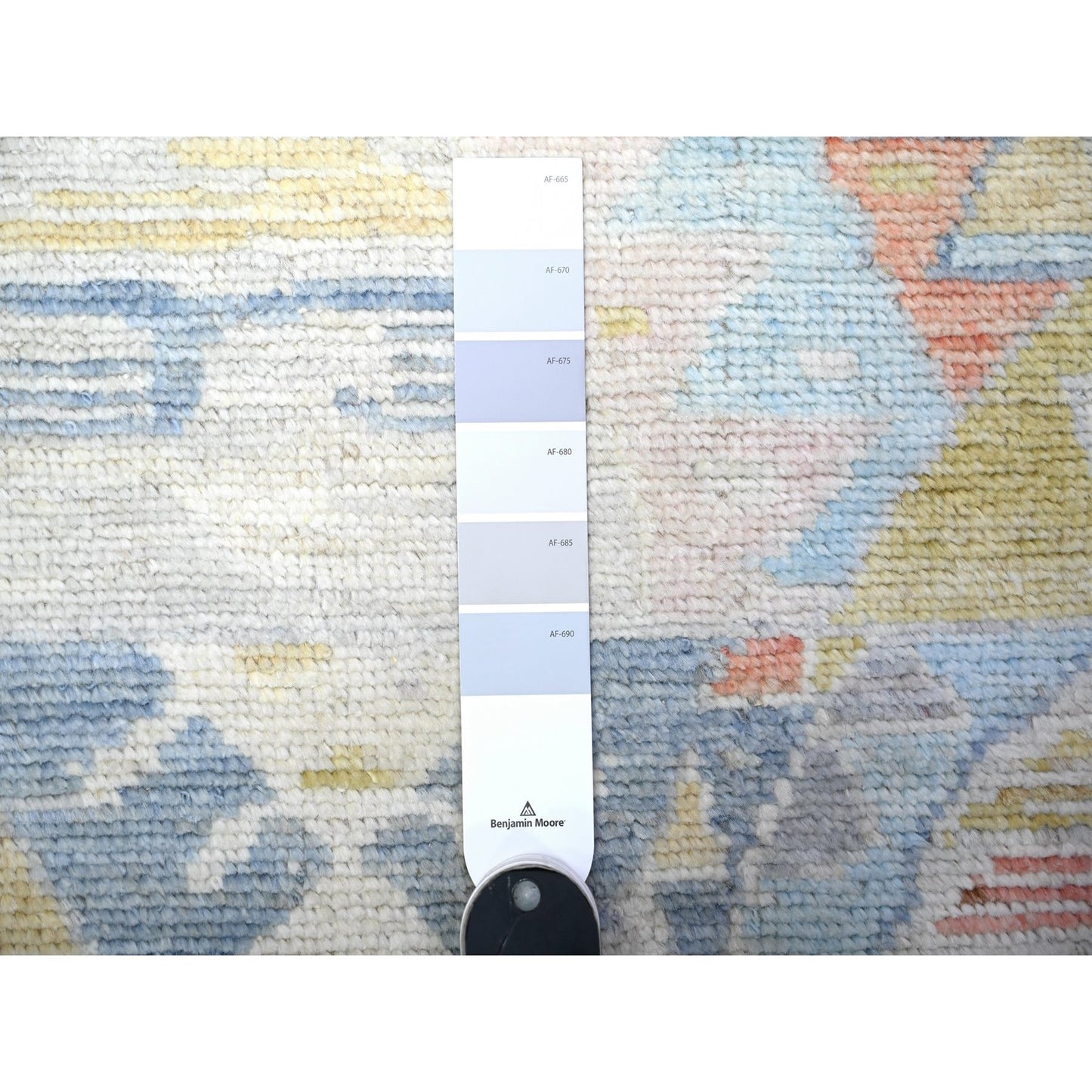 3'1"X9'5" Silver Hand Knotted Anatolian Village Inspired Wool Rug
