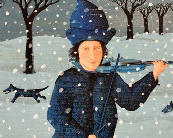 Sylvie Gelineau "Sonatine" 1986 Original Acrylic Painting On Board Signed Canada