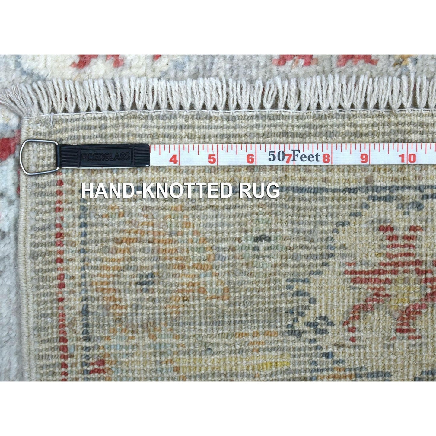 2'8"X19'6" Gray Hand Knotted Afghan Angora Oushak Xl Runner Wool Rug