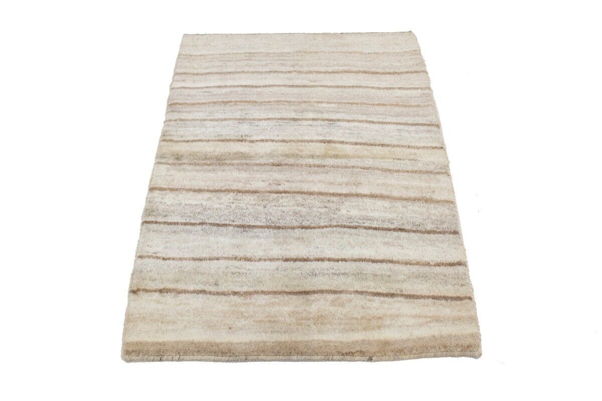 Hand-Knotted Beige Brown Tribal Gabbeh Oriental