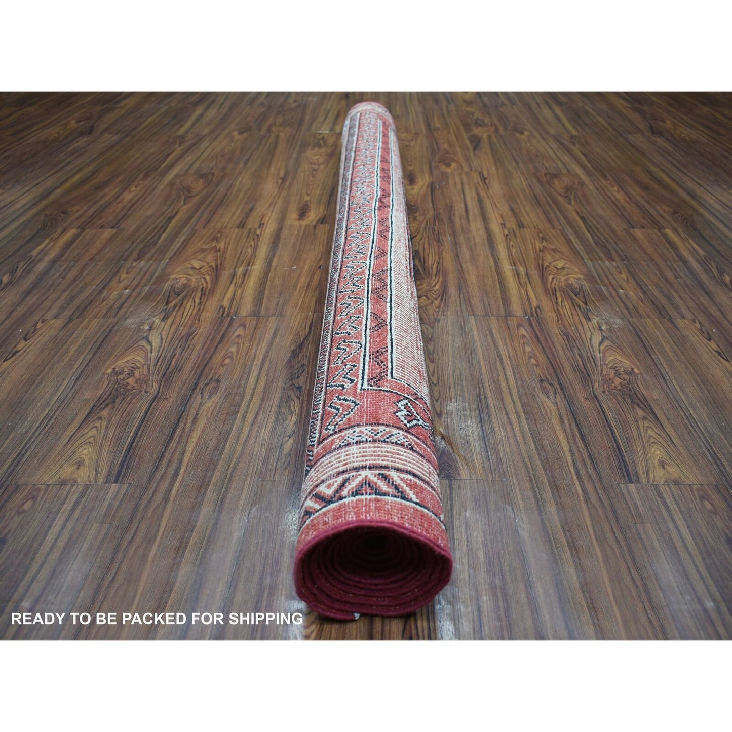 5'10"X8'10" Red Peshawar Berber Motifs Pop Of Color Wool Hand Knotted Rug