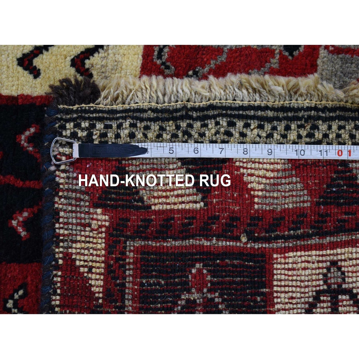 3'7"X5'7" Red New Farsian Gabbeh Checkers Design Hand Knotted Wool Rug