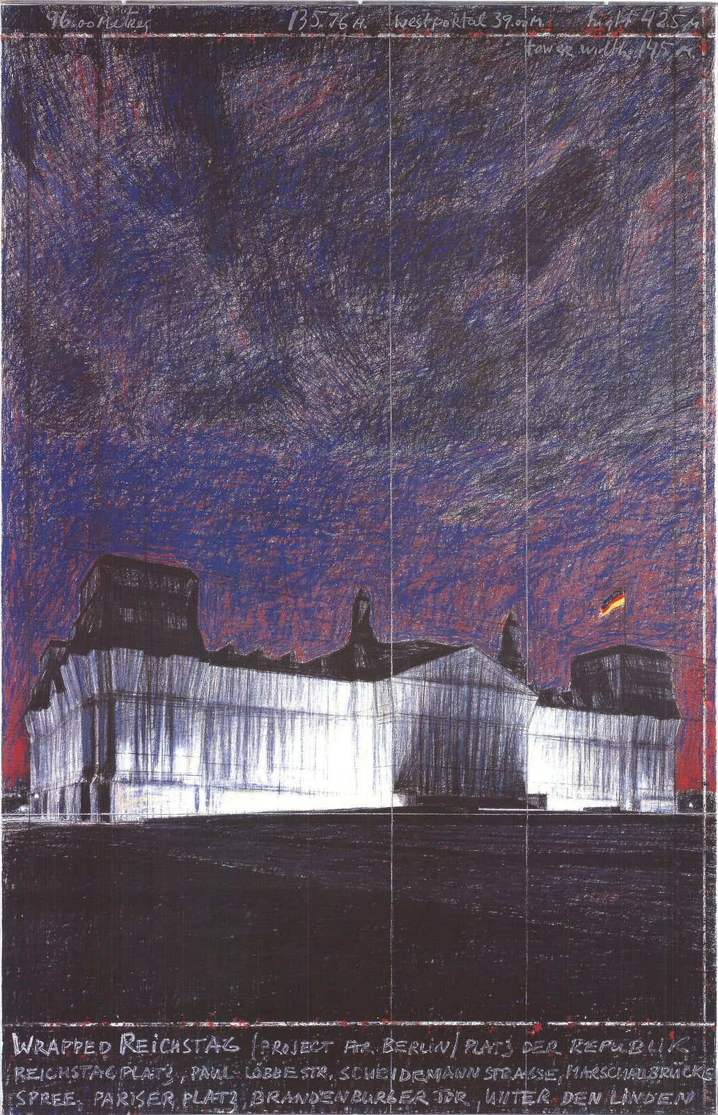 Javacheff Christo Wrapped Reichstag, Project For Berlin " Offset Li