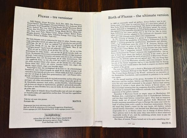 George Maciunas "Diagram Of Historical Development Of Fluxus" 1981 Kalejdoskop