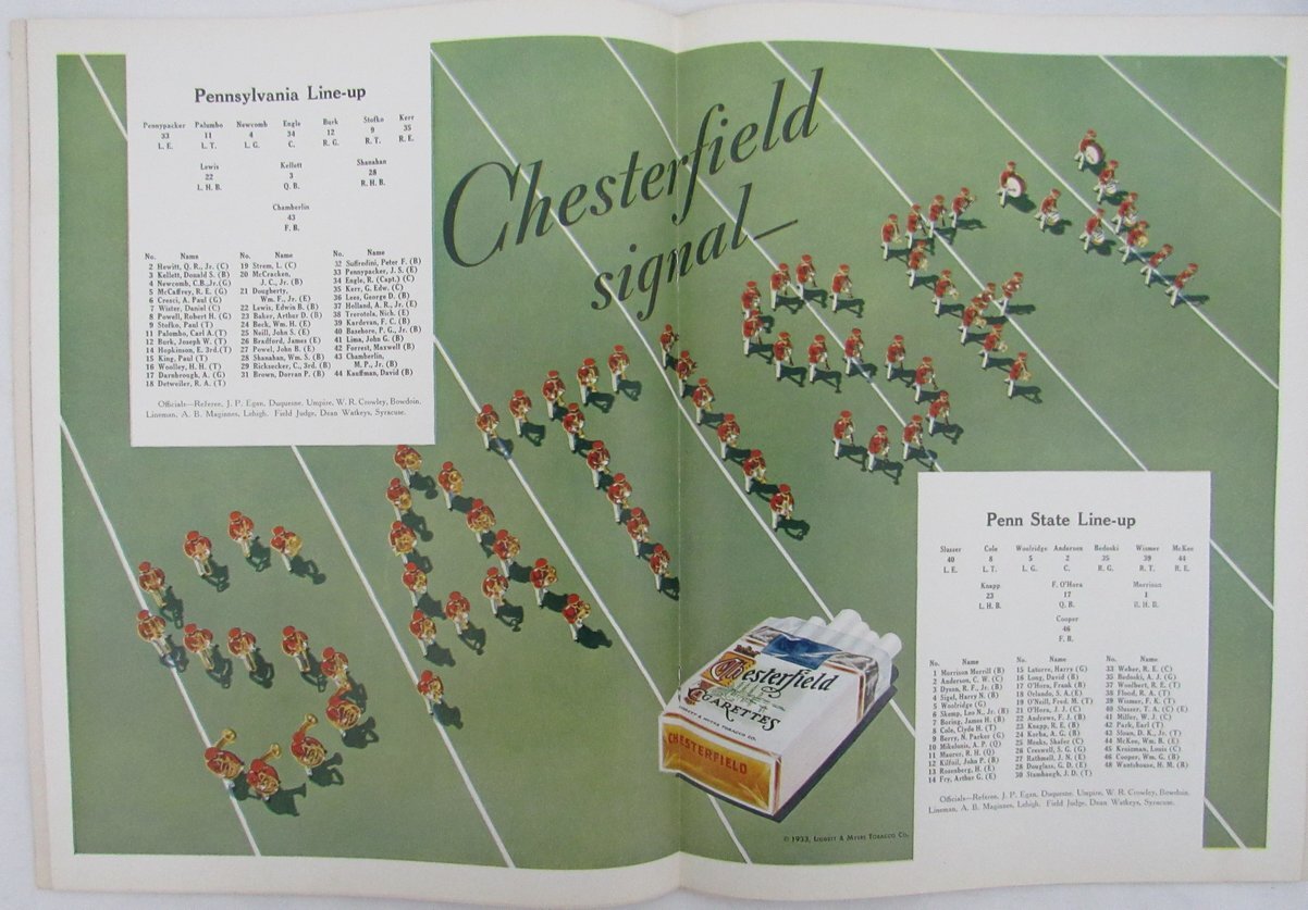 Vintage 1933 Penn State Nittany Lions Vs. Penn