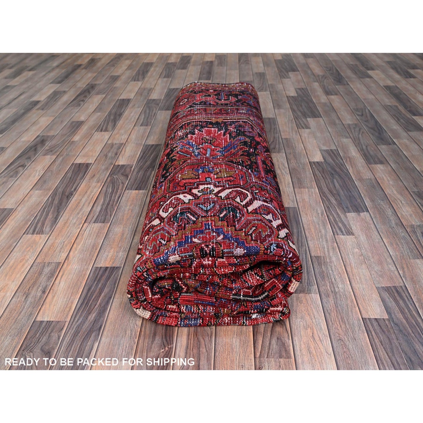 9'8"X12'3" Red Good Condition Organic Wool Semi Antique Oriental Rug