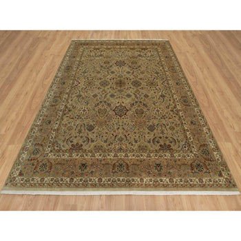 8'X10' Brown Kishoon Design 300 Kpsi New Zealand Wool Hand Knotted Rug