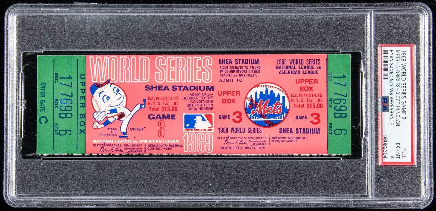 1969 World Series Game 3 Ticket Stub Mets V