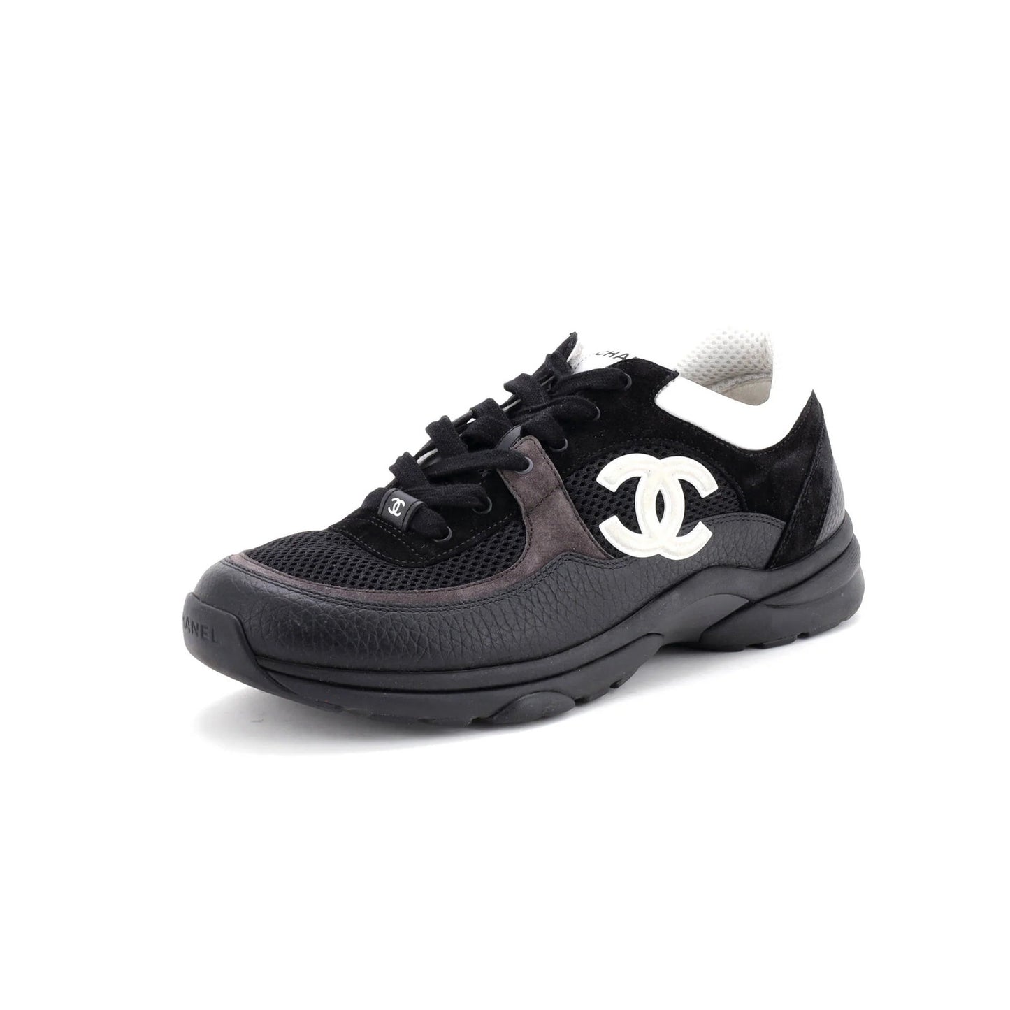 Chanel Women'S Cc Low-Top Sneakers Leather And Mesh