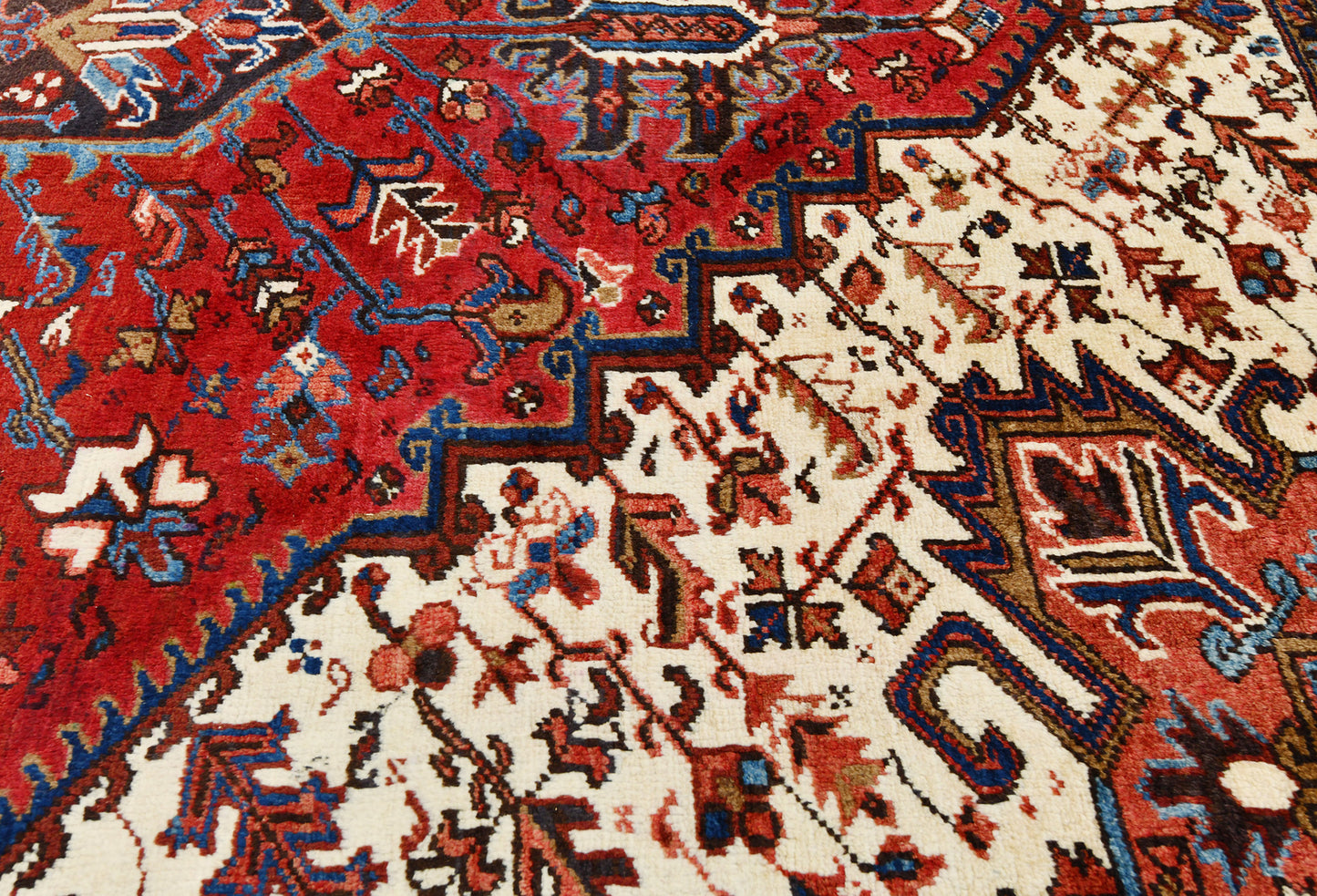 Red Serapi Oriental Rug Large Vintage Geometric