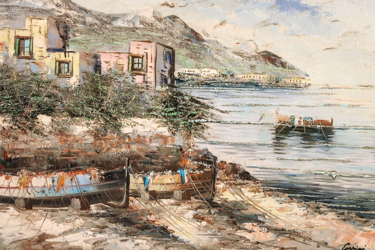 Alberto Corsini Original Oil Painting "Naples Harbor" Signed F10 Italian Art
