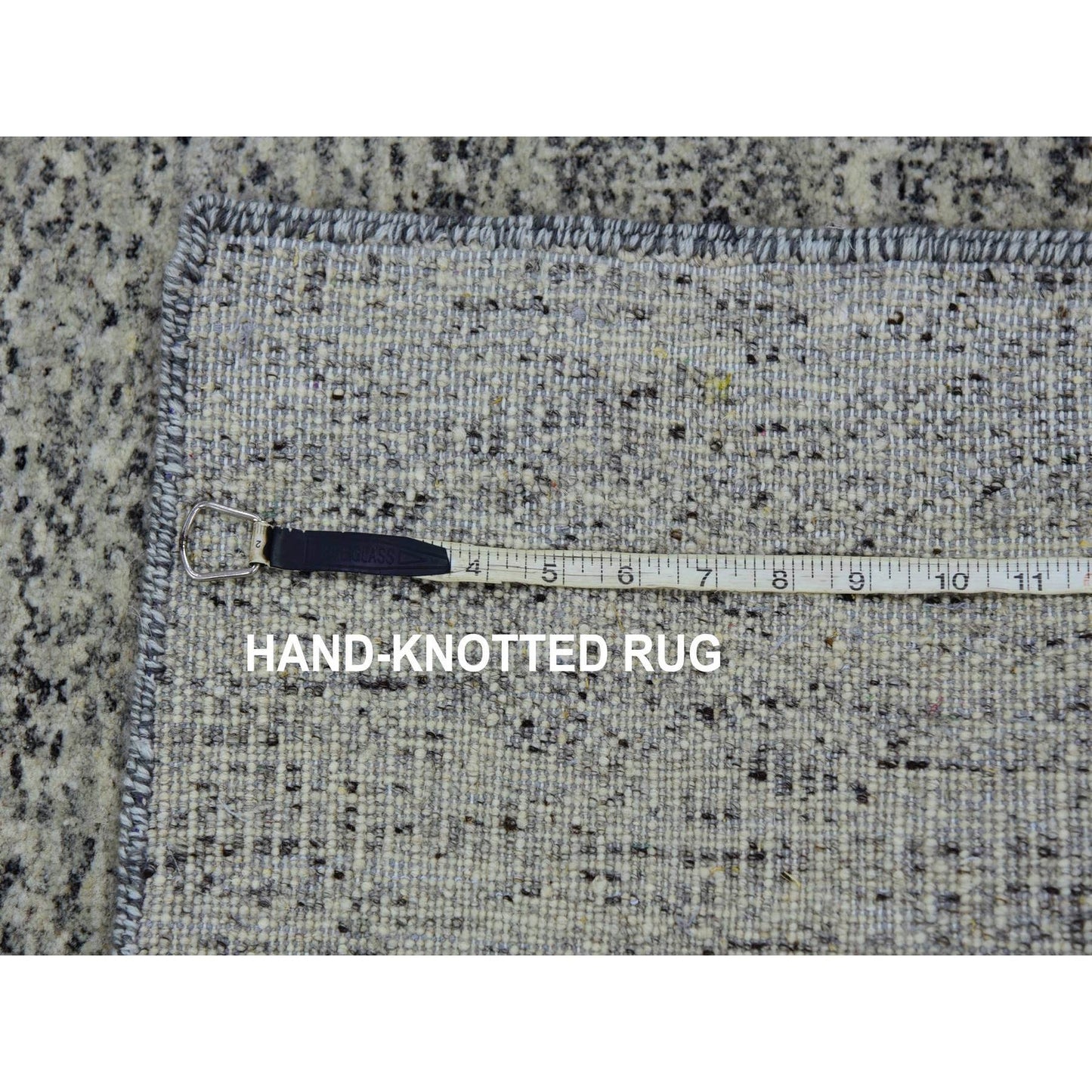 4'X6'2" Rock Ridge Gray Hand Knotted Grass Undyed Pure Wool Oriental Rug