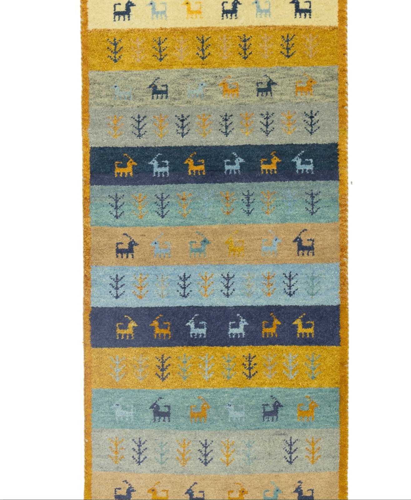 Contemporary Multicolored Stripes Indo-Gabbeh