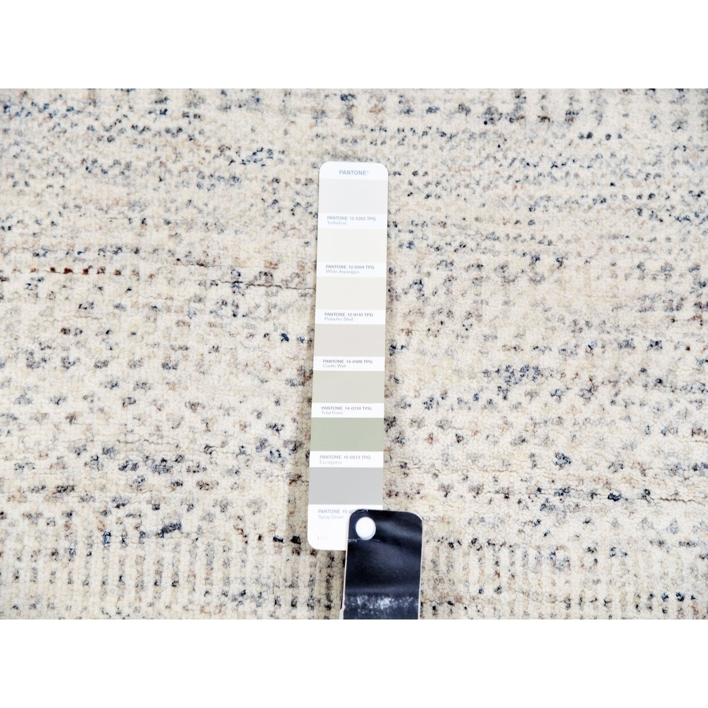 12'X12' Mushroom Gray Wool Hand Knotted Grass Design Round Oriental Rug
