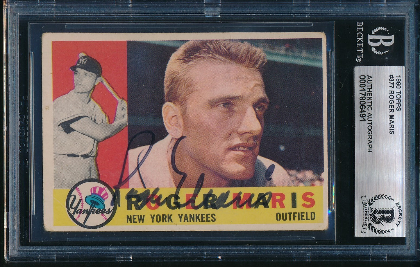 Roger Maris Signed/Autographed 1960 Topps Card