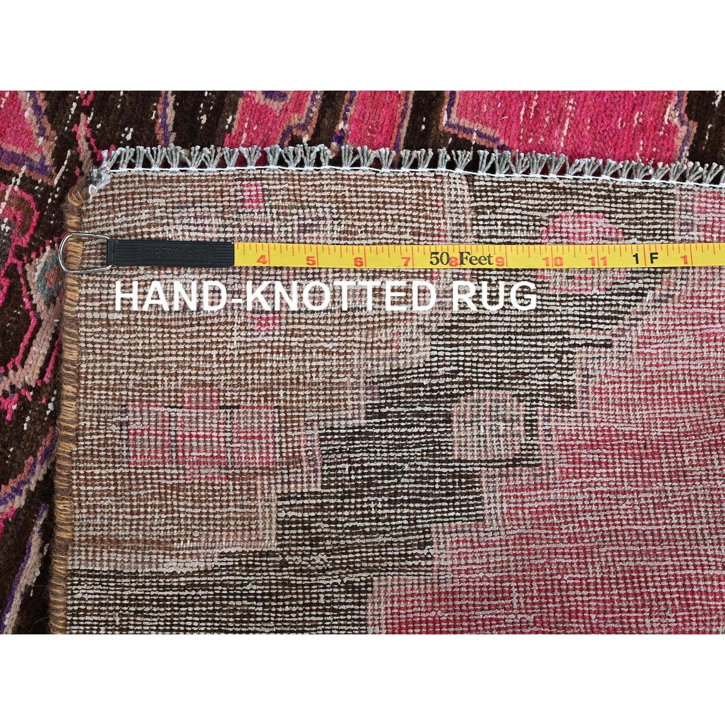 3'X11'4" Pink Overdyed Vintage Zoroastrian Hand Knotted Wool Runner Rug