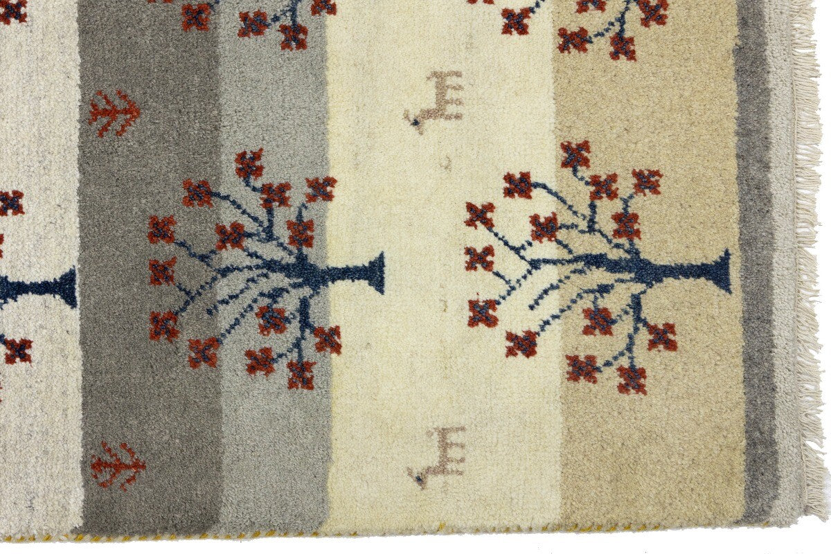 Multicolored Pictorial Tribal Rug Indo-Gabbeh