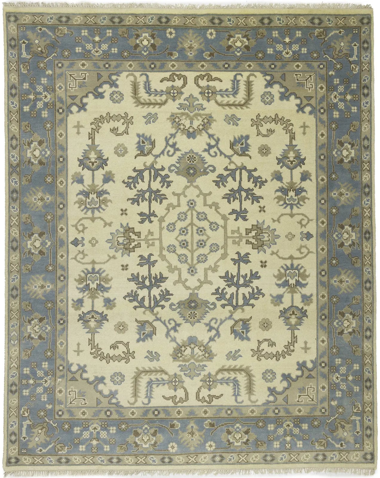 8X10 Ft Oushak Chobi Oriental Rug Floral Design