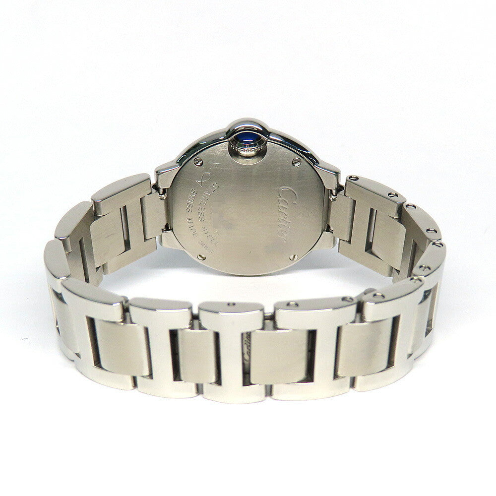 Cartier Baron Blue Sm 11P Diamond We902073 Silver Ladies Used Watch #21125