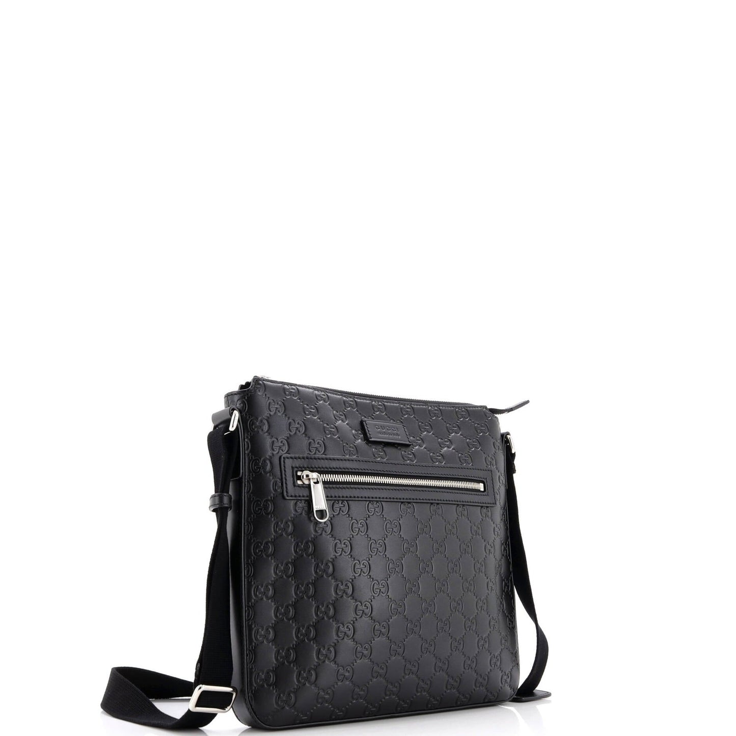 Gucci Signature Zip Messenger Bag Guccissima Leather Medium