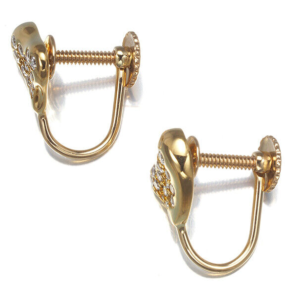 Tiffany&Co. Earrings Full Heart Diamond Paved 18K 750 Yellow Gold