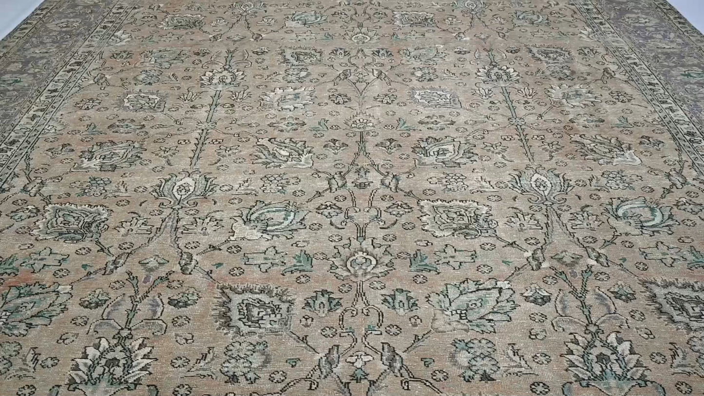 Semi-Antique Vintage Oriental Rug 9'8X12'5 Ft
