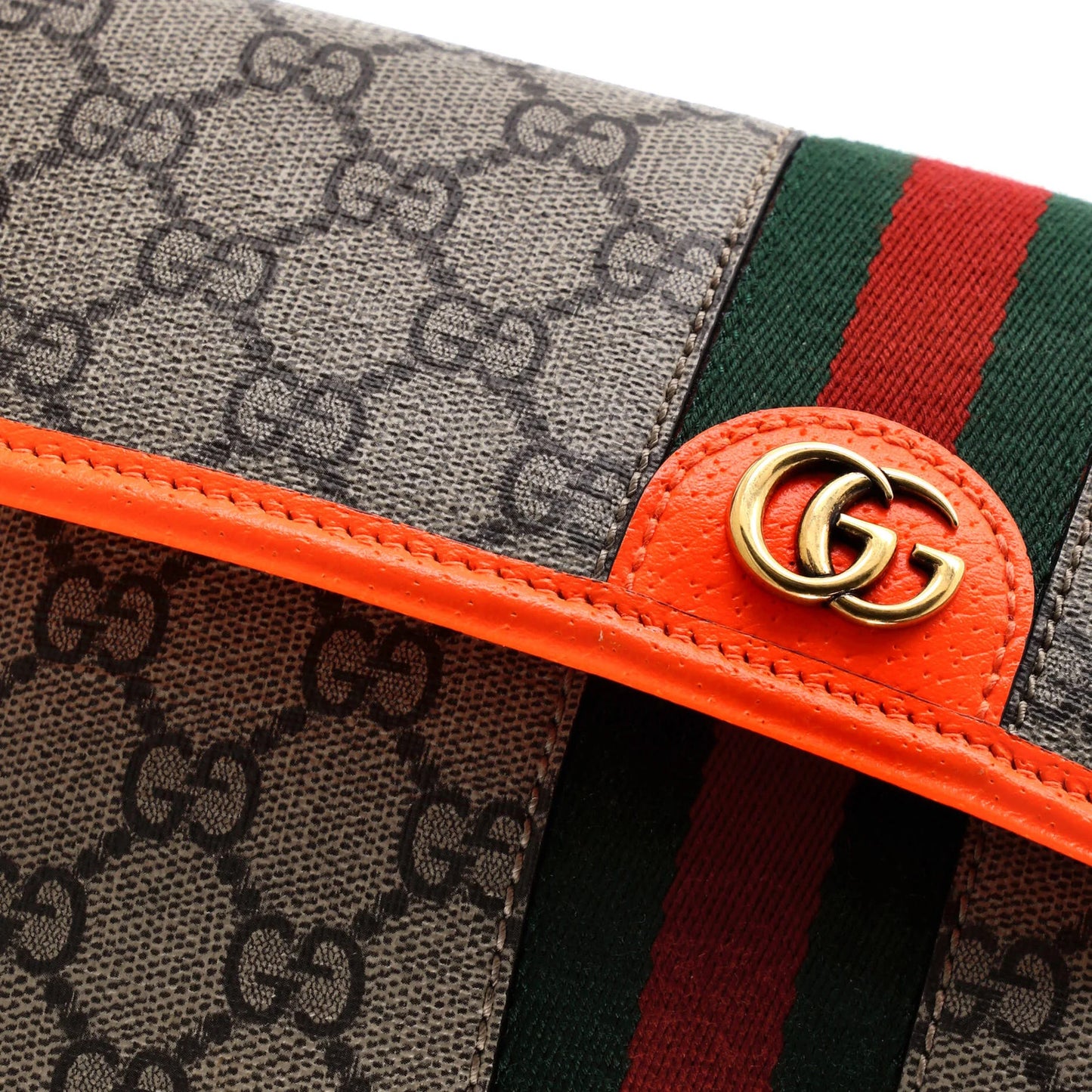 Gucci Ophidia Flap Belt Bag Gg Coated Canvas With Leather
